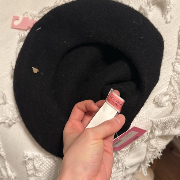 NWT Kate Spade black beret ♠️🩷 - Picture 3 of 3